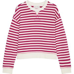 Marc O'Polo, Sweatshirts & Hoodies, Dames, Roze, XL, Katoen, Gestreepte relaxte sweatshirt