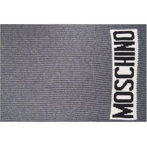 Moschino, Accessoires, Dames, Grijs, ONE Size, Wol, Grijze Sjaal Aw 24 Dames Accessoires