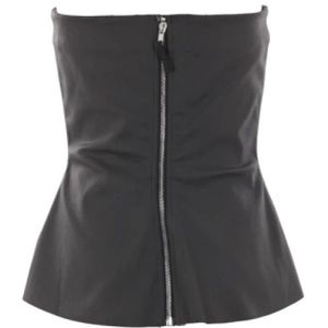 Rick Owens, Tops, Dames, Zwart, M, Denim, Zwarte Denim Bustier Top