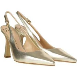 Roberto Festa, Schoenen, Dames, Geel, 40 EU, Leer, Gelamineerde Leren Blokhak Pumps