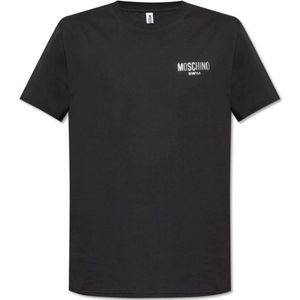 Moschino, Badkleding, Heren, Zwart, 2Xl, Katoen, T-shirt uit de 'Swim' collectie