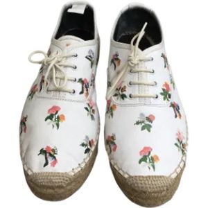 Saint Laurent Vintage, Pre-owned, Dames, Wit, 36 EU, Leer, Pre-owned Platte schoenen
