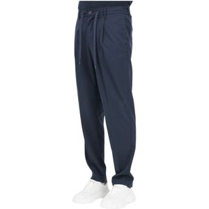 Selected Homme, Broeken, Heren, Blauw, M, Leer, Blauwe rechte broek voor mannen