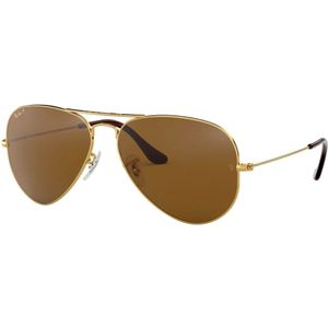 Ray-Ban, Klieke gepolariseerde aviator zonnebril Geel, unisex, Maat:58 MM