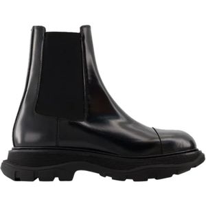 Alexander McQueen, Schoenen, Heren, Zwart, 44 EU, Leer, Leather boots