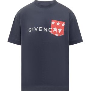 Givenchy, Tops, Heren, Blauw, S, Casual Korte Mouw T-shirts