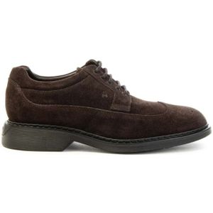 Hogan, Schoenen, Heren, Bruin, 40 EU, Suède, Suède herenschoenen met wingtip