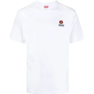 Kenzo, Tops, Heren, Wit, M, Katoen, Witte T-shirts en Polos met Natuurlijk Licht