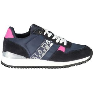 Napapijri, Schoenen, Dames, Blauw, 39 EU, Leer, Blauwe Sportieve Vetersneakers