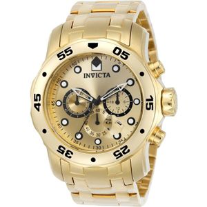 Invicta Watches, Pro Diver Scuba 0074 Heren Quartz Horloge Geel, Heren, Maat:ONE Size