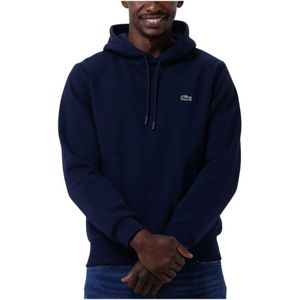 Lacoste, Sweatshirts & Hoodies, Heren, Blauw, M, Katoen, Heren Sweatshirt Donkerblauw Stijlvol