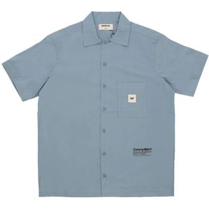 Cat, Overhemden, Heren, Blauw, XL, Woestijn Shirt Korte Mouwen Streetwear