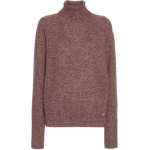 Kiton, Bordeauxrode Speckle-gebreide Coltrui Rood, Dames, Maat:S