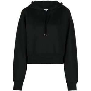 Salvatore Ferragamo, Sweatshirts & Hoodies, Dames, Zwart, S, Katoen, Gestreepte katoenen hoodie