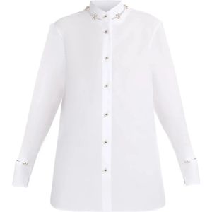 Ermanno Scervino, Blouses & Shirts, Dames, Wit, S, Katoen, Gouden Knoppen shirt