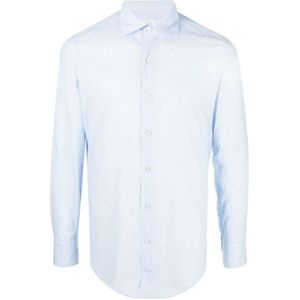 Finamore, Blouses & Shirts Blauw, Heren, Maat:2XL