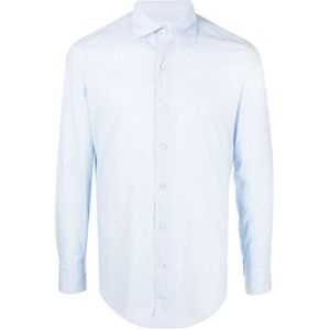 Finamore, Overhemden, Heren, Blauw, 6Xl, Katoen, Blouses & Shirts
