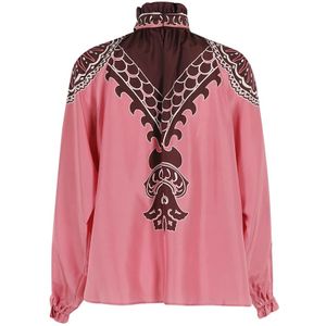 La DoubleJ, Blouses & Shirts, Dames, Roze, S, Bloemenprint Blouse