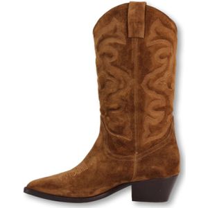 Julie Dee, Schoenen, Dames, Bruin, 37 EU, Leer, Bruine Cowboy Laarzen 100% Leer