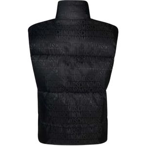 Moschino, Jassen, Heren, Zwart, L, Polyester, Gewatteerd Logo Vest