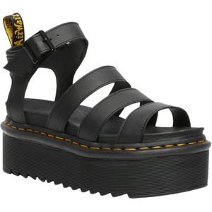 Dr. Martens, Schoenen, Dames, Zwart, 40 EU, Leer, Zwarte Zebra Plateau Sandalen