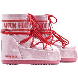 Moon Boot, Schoenen, Dames, Roze, 36 EU, Polyester, Glitter Winterlaarzen met warme voering