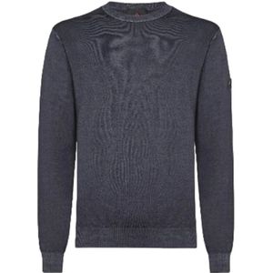 Peuterey, Sweatshirts & Hoodies, Heren, Blauw, S, Wol, Blauwe Acid-Geverfde Merino Tricot Trui