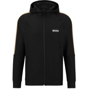 Hugo Boss, Sweatshirts & Hoodies, Heren, Zwart, S, Polyester, Zip-throughs