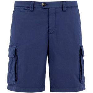 Brunello Cucinelli, Heren Bermuda Shorts met Tailored Details Blauw, Heren, Maat:2XL