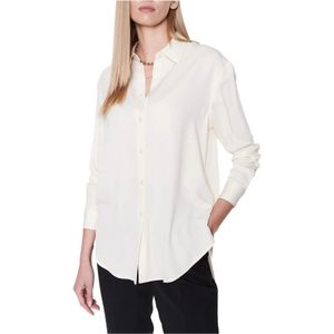 Calvin Klein, Blouses & Shirts, Dames, Wit, M, Polyester, Ontspannen pasvorm gerecyclede polyester overhemd