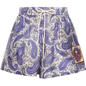 Zimmermann, Zijden Paisley Shorts Veelkleurig, Dames, Maat:S