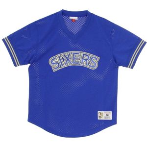 Mitchell & Ness, Tops, Heren, Blauw, S, NBA T-shirt T-shirt Phi 76E
