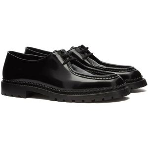 Saint Laurent, Schoenen, Heren, Zwart, 41 EU, Leer, Zwarte Leren Loafer Schoenen