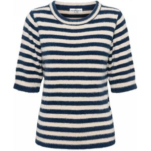 &Co Woman, Belen Stripe Pullover Blauw, Dames, Maat:S