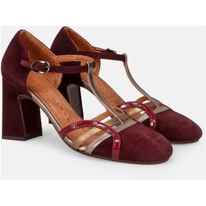 Chie Mihara, Schoenen, Dames, Rood, 38 1/2 EU, Leer, Bordeaux Sandalen met Leren Afwerking