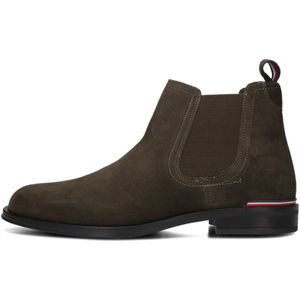 Tommy Hilfiger, Schoenen, Heren, Groen, 43 EU, Suède, Groene Suède Chelsea Boots voor Heren