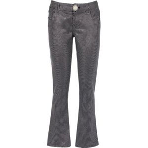 Balmain, Bootcut jeans met strass steentjes Grijs, Dames, Maat:2XS