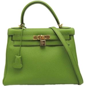 Hermès Vintage, Pre-owned, Dames, Groen, ONE Size, Leer, Tweedehands leren handtassen
