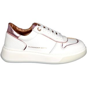 Alexander Smith, Schoenen, Dames, Wit, 41 EU, Leer, Witte Roze Sneakers - Harrow WRS 1651