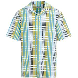 Lanvin, Overhemden, Heren, Veelkleurig, XL, Katoen, Multicolor Geruite Bowling Shirt