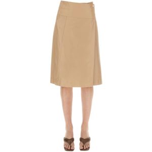 Arma, Rokken, Dames, Beige, L, Leer, Midi Skirts