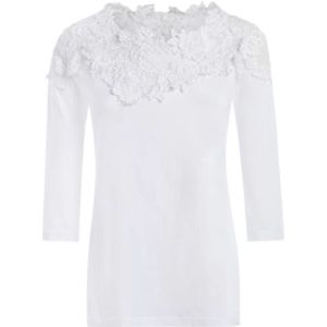 Ermanno Scervino, Blouses & Shirts, Dames, Wit, L, Katoen, Delicate Kant Blouse