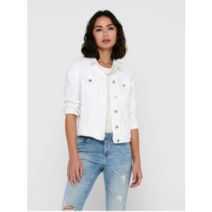 Only, Jassen, Dames, Wit, XS, Denim, Leren jas voor vrouwen Only Tia