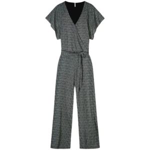 Summum Woman, Jumpsuit met wijde pijpen en kimonomouwen Zwart, Dames, Maat:XS