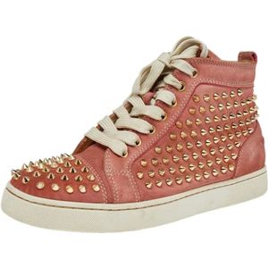 Christian Louboutin Pre-owned, Pre-owned Leather sneakers Oranje, Dames, Maat:38 EU