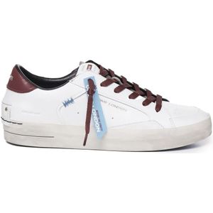 Crime London, Schoenen, Heren, Wit, 42 EU, Klassieke Bandzool Sneakers Wit Bourgondië