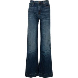 7 For All Mankind, Jeans, Dames, Blauw, W25, Denim, Moderne Dojo Retro Blauwe Jeans