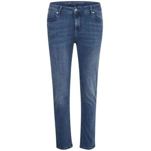 My Essential Wardrobe, Jeans, Dames, Blauw, W24 L32, Katoen, Klassieke Straight Leg Hoge Taille Broek