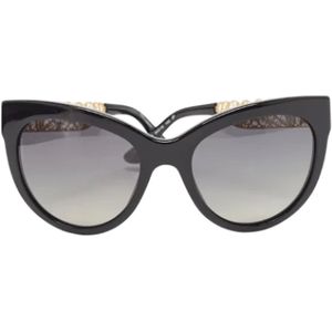 Dolce & Gabbana Pre-owned, Pre-owned, Dames, Zwart, ONE Size, Tweed, Pre-owned Acetate sunglasses
