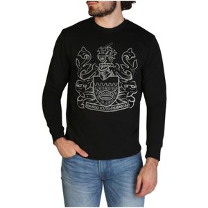 Aquascutum, Sweatshirts & Hoodies, Heren, Zwart, 2Xl, Katoen, Lente/Zomer Heren Sweatshirt Rode Ronde Hals